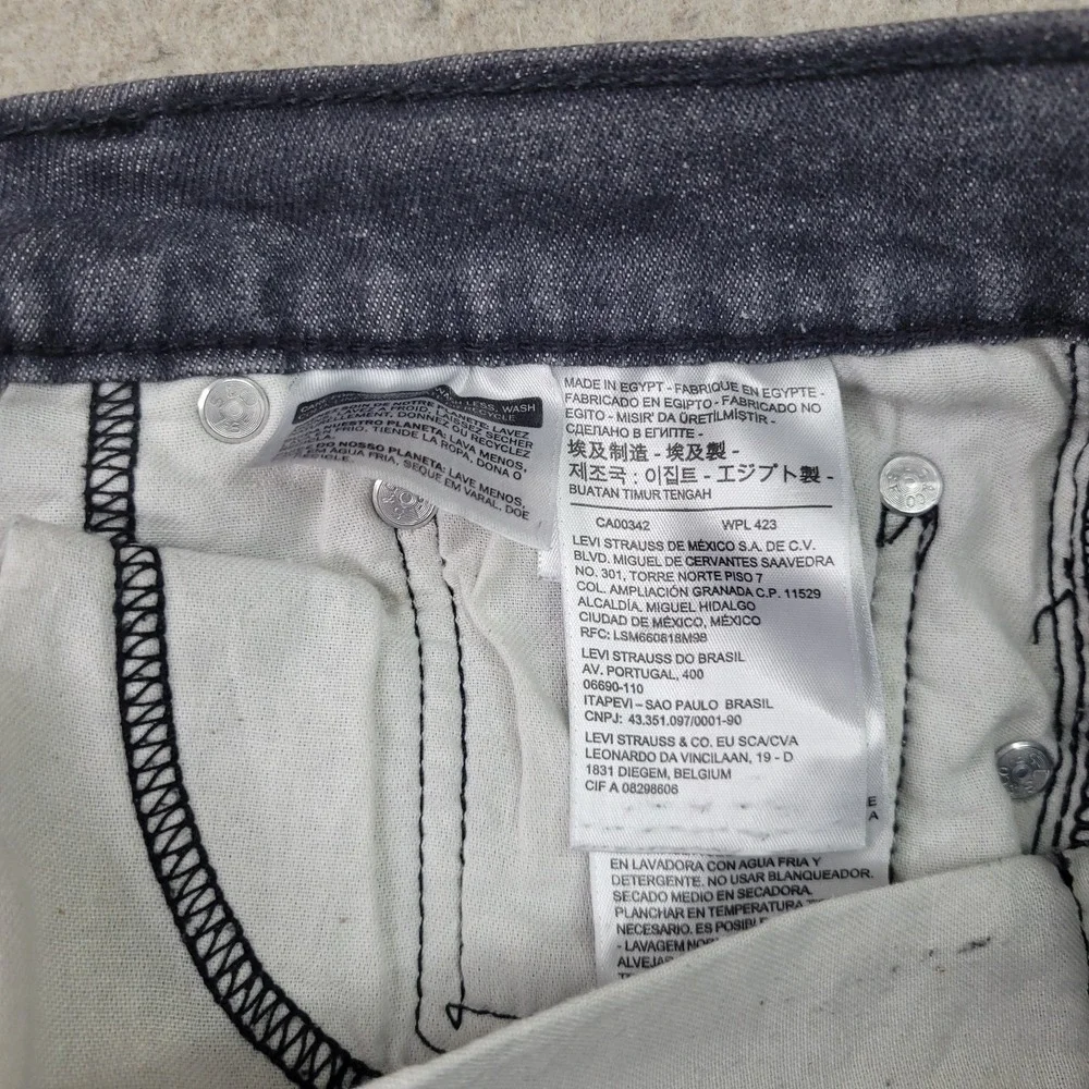 Levi's 510 SKINNY Jeans Men's 33X32 Black Faded‎ Stretch Denim Low in Waist